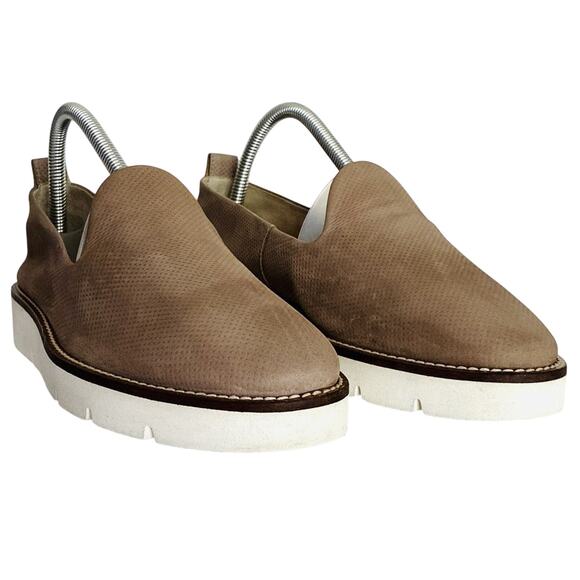 Paul Green Sz 9 Tan Bahama Perforated Super Soft Suede Career Versatile Loafer - Picture 1 of 7